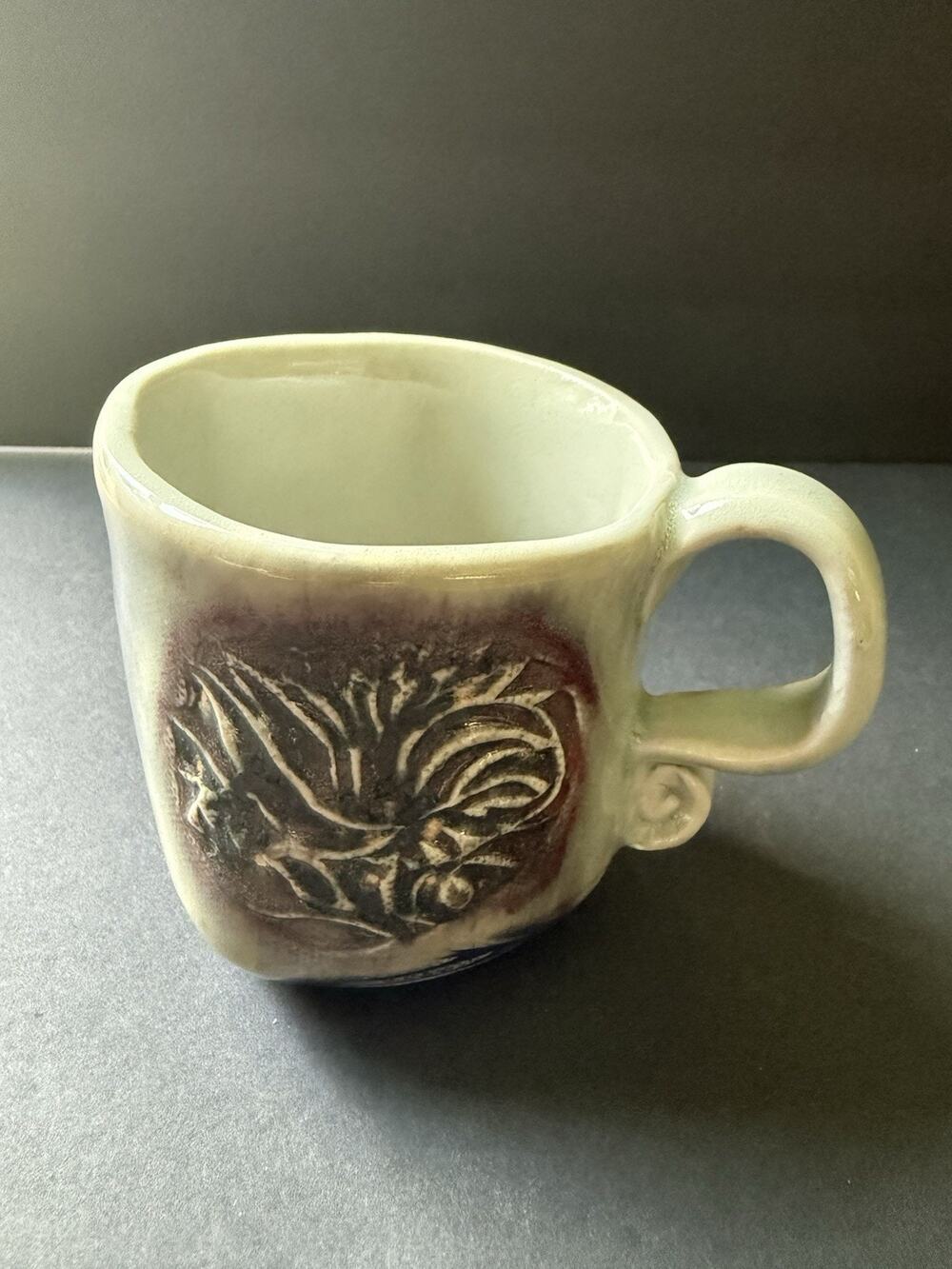 Handcrafted Artisan Coffee Tea Mug Cup Flowers Hand Thrown Cottagecore Artsy